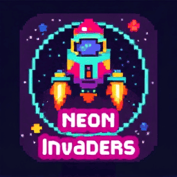 Retro Neon Invaders